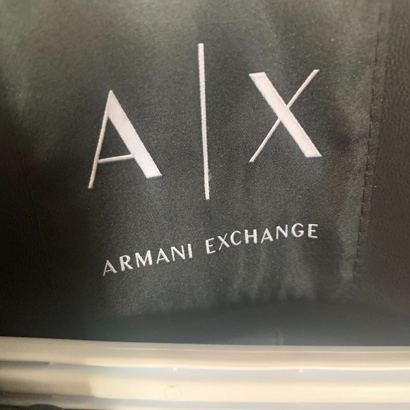 NEW Armani Exchange Faux Leather Racer Jacket - Picture 4 of 7